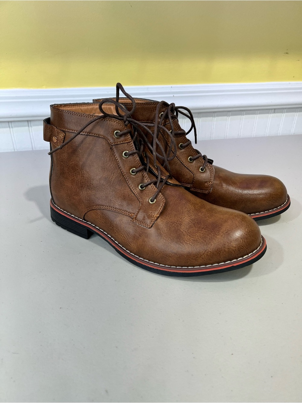 Men's Brown Lace-Up Casual Boots